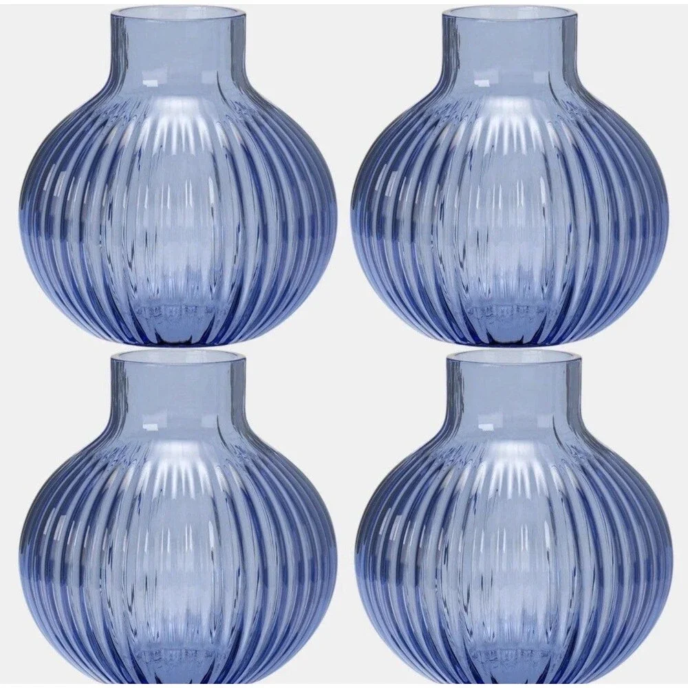 4‑Pack Round Glass Vase – Blue – Room Essentials – 4.5